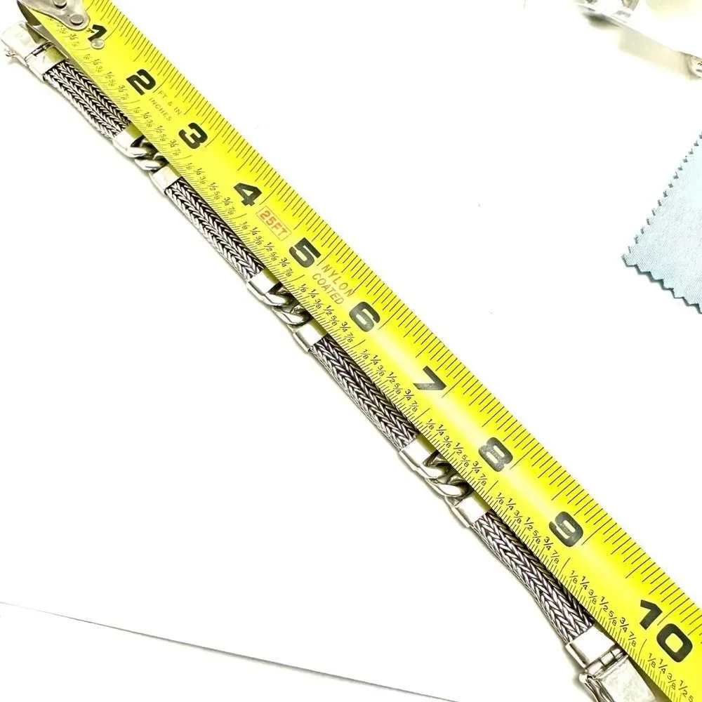 Handmade 10 inch bracelet heavy sterling silver stamped 925